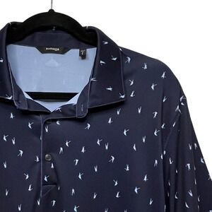 Radmor Taylor Old Mac Print Golf Polo Shirt Dark Navy Mens Large NEW LOGO